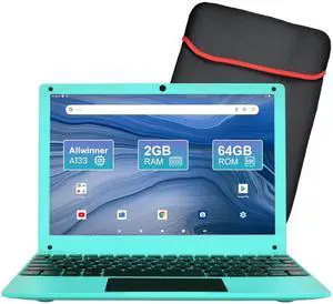 Reuoptu 10.1 Inch Android 12.0 OS Laptop Computer,2GB RAM,64GB EMMC,AllWinner Quad-core 64-Bit Processor A133 Netbook,Ultra Slim Portable Business Office Study Laptop (Inches, 10, Blue)