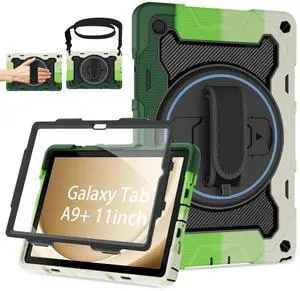 ROSROME Case for Galaxy Tab A9 Plus 5G/ A9+ (11 Inch) with HD Screen Protector & Shoulder Strap|15ft Drop Protection|360 Stand Hand Strap Case for Samsung Tablet A9Plus 2023 SM-X210/X216/X218 for Kids