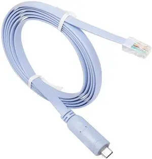 QIANRENON USB-C Cisco Console Cable, USB C to RJ45 Console Serial Debug Cable with FTDI Chip, USB Type C to RJ45 Serial Adapter Cable Compatible with Router, Switch, Firewall, AP (Wireless), 6 ft