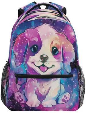 Kcldeci Toddler Backpack for School puppy dog Pink Galaxy Space Boys Girls Kids School Bags Bookbag Elementary Children Bookbags