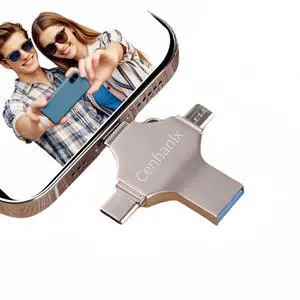 128GB USB Flash Drive Multifunctional Photo Stick Compatible with iPhone/iPad/Android/PC, High Speed Backup Thumb Drive Memory Stick External Storage for iPhone/iPad/Android/PC