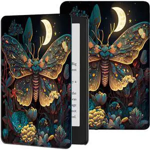 Rossy Case for 6" All-New Kindle 11th Generation 2022 Release (ONLY Fit 6 inch Basic Kindle Case 2022) Slim PU Leather Adjustable Stand Smart Cover with Auto Wake/Sleep,Butterfly Moth