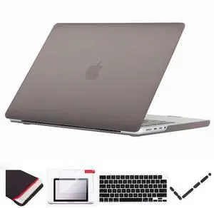 Se7enline Compatible with 2021-2024 MacBook Pro 14 inch Case Hard Shell Cover 14-inch A2442 A2779 A2918 A2992 A3112 A3401 M4 M3 M2 M1&Sleeve &Keyboard Skin &Screen Protector &Dust Plug,Gray