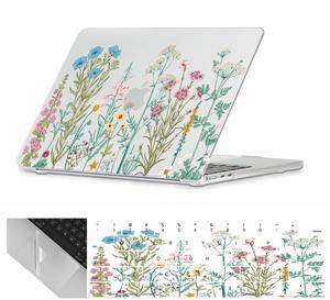 Se7enline Compatible with MacBook 15 inch Case Model A1707 A1990 for 2019 2018 2017 2016 15-inch Macbook Pro Touch Bar Laptop Hard Shell Case&Keyboard Cover Skin&Touchpad Protector,Colorful Floret