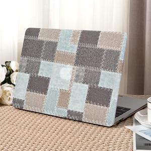 Seorsok Compatible with MacBook Air 13 Inch Case 2022 2021 2020-2018 Release A1932 A2179 M1 A2337,Cute Lattice Splice Leather Plastic Hard Shell Case&Keyboard Cover,Blue Fabric Grid