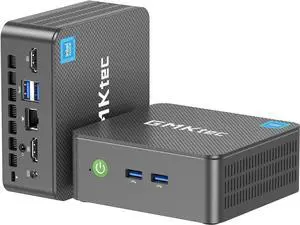 GMKtec Mini PC Intel N150 (up to 3.60GHz) Intel i226-V 2.5Gbps RJ45 Desktop Computers 16GB DDR4 256GB PCIe M.2 SSD/ 4K Dual HDMI/USB3.2/WiFi 6 BT5.2 for Office, Business