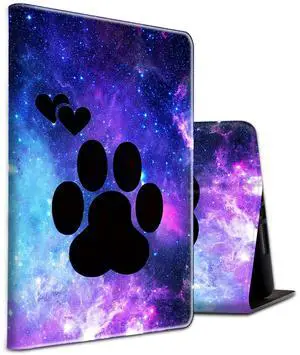 Fire HD 8 Tablet Case (8th /7th /6th Generation, 2018/2017/2016 Release) Slim Folding Stand Galaxy Dog Paw Cover with Auto Wake/Sleep for  Fire HD 8