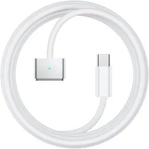 Stouchi USB-C to Magnetic 3 Cable (6.6ft), 140W Fast Charging for MacBook Air (15''/13'' M4 2025, M3 2024, M2 2023, M2 2022), Pro (16"/14" 2024/2023/2021) White