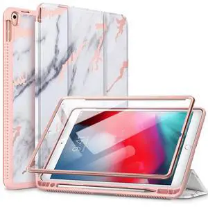 SURITCH Case for iPad Air 3 2019/iPad Pro 10.5 2017, [Built in Screen Protector] [Auto Sleep/Wake] [Pencil Holder] Lightweight Leather Case Flip Cover with Stand for iPad Air 3/iPad Pro 10.5"(Marble)