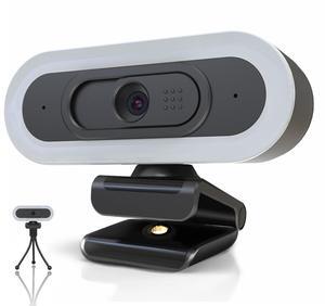 Svcouok W4 Autofocus Webcam, Compatible with Switch 2/ PC 2K 50fps QHD Dual Mic LED Lights USB Camera - 1080P 60 fps Pro Streaming