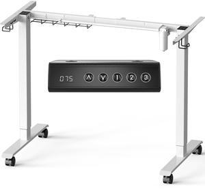 SHW Premium Electric Standing Desk Frame - Height Adjustable Motorized Base for 40" to 72" Table Tops, Smooth Lift Sit-Stand Frame for Home or Office, White