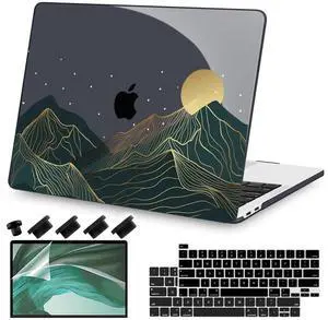 Teryeefi MacBook Pro 13 Inch Case, Hard Shell, Keyboard Cover, Screen Protector, A2338 A2251 A2289 A2159 A1989 A1706, Landscape