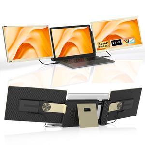 SIUT Laptop Screen Extender Triple Monitor - 15.6 inch Portable Monitor 85% NTSC FHD 1080P IPS Detachable Screen Design Extra Screen Compatible with Mac Wins Fits 13"-17" Laptops