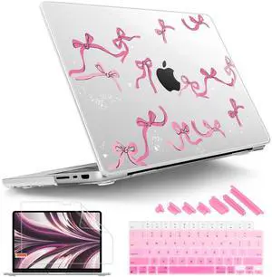 Tuiklol for MacBook Pro 16 M4 Case 2024 2023 2022 2021 Release M4 A3403 A3186 M3 A2991 M2 A2780 M1 A2485 Pro/Max with Retina Display Touch ID Plastic Hard Shell Case + Screen Protector,Bow