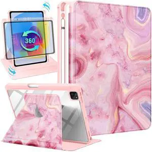 Uppuppy for iPad Pro 12.9 Case Folio Cover with Pencil Holder Women Girls Cute Girly Kawaii Teens Aesthetic Unique Fashion Rotating Stand for Apple iPad Pro 12.9 Inch Cases 2022/2021/2020/2018