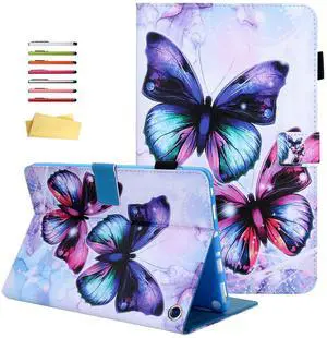 UUcovers Case for  Kindle Fire HD 10 & 10 Plus (only Fits 11th Generation, 2021 Release) 10.1" with Pencil Holder/Stand/Pockets/PU Leather Shockproof Cover [Auto Sleep/Wake], Rainbow Butterfly