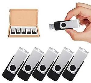 TOPESEL USB Flash Drive 5 Pack 32GB USB 3.0 Memory Stick Thumb Drives (32GB, 5PCS, Black)