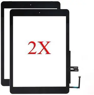 for iPad 6 6th Gen A1893 A1954 Screen Replacement 2 Pack 9.7 Inch Digitizer, for iPad 6 6th Gen Touch Screen Digitizer Replacement with Home Button(Black)