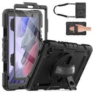Whmeolyo Samsung Galaxy Tab A7 Lite Case 8.7 (2021),Shockproof Rugged Kids Case with Screen Protector/Pencil Holder/Kickstand [Hand & Shoulder Strap] for Galaxy Tab A7 Lite SM-T220/T225/T227,Black