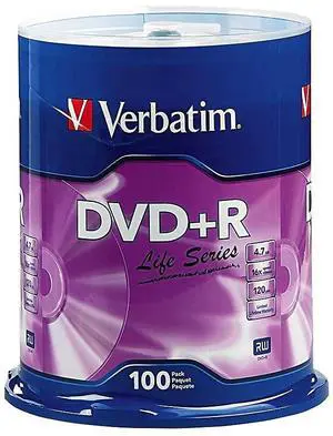 Verbatim Life Series DVD+R Spindle, Pack Of 100