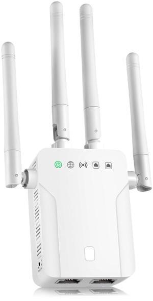 WiFi Extender Signal Booster,WiFi Extender, 5G WiFi Booster with 1200Mbps Dual Band(Up to 10000sq. ft for 55+ Devices), WiFi Repeater with 4 Antennas 360deg Coverage, WPS 1-Tap Setup & Ethernet Port
