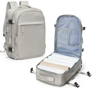 VGCUB Travel Backpack for Women Men Large Work Gym Frontier Airlines Personal Item Bag Business Airport lightweight Daypack Carry on Flight Approved Airplane Backpack Mochilas de Viaje Grayish Brown