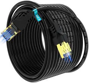 YSONG 50FT Cat 8 Ethernet Cable,High Speed 40Gbps,2000Mhz,26AWG,Gold Plated RJ45 Connector,for Outdoor&Indoor Weatherproof UV,for/PC/Modem/Router/Gaming,Faster Than Cat7/Cat6/Cat5