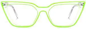 Zeelool Stylish Acetate Oversized Cat Eye Glasses for Women with Non-prescription Clear Lens Yosef WA609979-05 Green