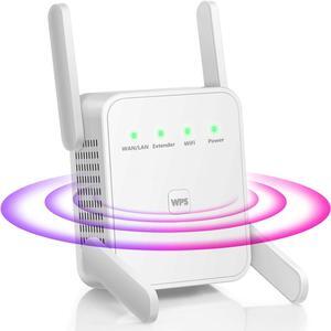 WiFi Repeater, Extender,WiFi Extender Signal Booster, 4 Antennas, 2 EthernetPorts, 300 sqm Coverage, Easy Setup Home and Office WiFi Amplifier (300mbps)