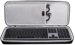 XANAD Hard Case for Logitech MX Keys/MX Keys Advanced MIC Wireless Illuminated Keyboard(Gray)-Inside: 17.2"x6.2"x1.2"