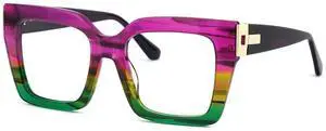 Zeelool Blue Light Glasses for Women Chic Oversized Square Eyeglasses Colorful Bluelight Blocking Eyewear Glasses JGA775618-03B