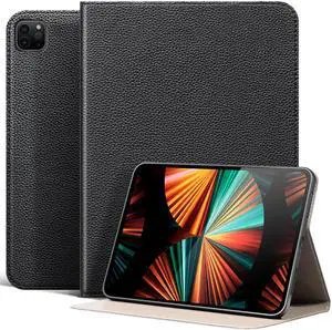 XFYKJIN Case for iPad Pro 12.9 in 6th / 5th/ 4th /3th Gen 2022/2021/2020/2018, Leather Protective Shockproof Smart Cover Adjustable Stand - Auto Wake/Sleep and Multiple View Angles, Black