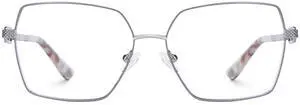 Zeelool Blue Light Blocking Glasses for Women, Metal Fashion Glasses Frame Eyeglasses with Non-prescription Clear Lenses ZJGM374867-02B