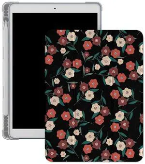 Cute Floral Case Compatible with for iPad 10 Generation Case 10.9 Inch with Pencil Holder Auto Wake/Sleep Foldable Stand Shockproof Protective Cover Cases for Pad 10th Gen