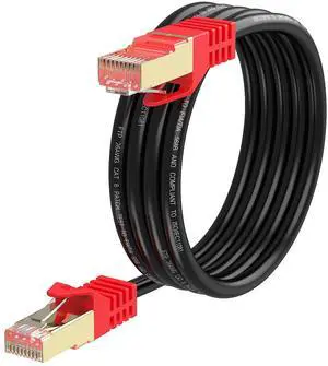 Outdoor Cat 6 Ethernet Cable 130ft, XXONE 26AWG Heavy-Duty Cat6 Networking Cord Patch Cable RJ45 LAN Wire Cable FTP Waterproof Direct Burial