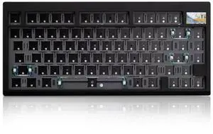 ZMX GMK81 75% Keyboard Kit,Hot Swap Bluetooth/2.4G Wireless/Type-C Tri-Mode RGB Mechanical Keyboard with TFT-LCD Screen PCB Gasket VIA Programmable Customized Barebones TKL Gaming DIY Kit (Black)