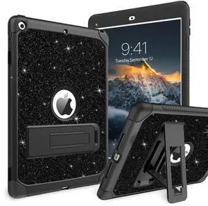 YINLAI for iPad 10.2 Inch Case, iPad 9th 8th 7th Generation Case with Kickstand Holder Women Kid Men Heavy Duty Shockproof Protective Tablet Cover for iPad 9th 8th 7th Gen 2021/2020/2019, Black