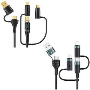 YOUSAMS PD 100W 4FT 5-in-1 Charging Cable + PD 60W USB C Multi Fast Charging Cable 6.6FT