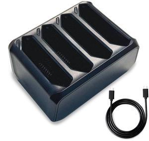 4-Slot Battery Charging Cradle for Zebra TC70 TC75 TC77 - HB-TC7X-4BTYC1, Type-C & Original Plug, Includes Type-C Cable, Multi-Battery Charger Station