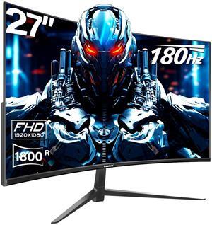 Gawfolk 27 inch Curved Gaming Monitor,144Hz/180Hz PC Monitor Full HD 1080P, Frameless 1800R Computer Display with FreeSync & Eye-Care Technology, Wall Mountable, DP, HDMI Port (Black)