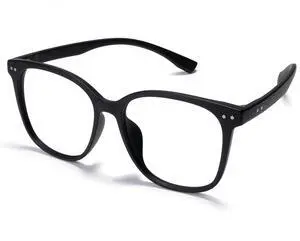 ZanyLen Blue Light Blocking Glasses Oversized Women/Men Computer Gaming Glasses Square Lightweight TR90 Full Vintage Black Frame Anti Glare/UV400 Clear Lens...