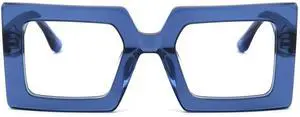 Zeelool Square Blue Light Glasses for Women Chic Blue Non Prescription Eyeglasses Anti Blue Light Full Eyewear Glasses JGA215829-01B