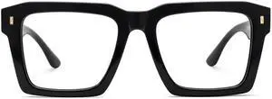 Zeelool Stylish Square Blue Light Blocking Glasses for Men Computer Glasses Kenish ZJGA634947-07 Black