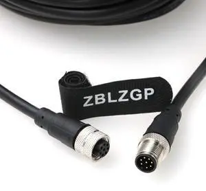 ZBLZGP M12 A-Coded 8-Pin Male to Female Ethernet Cable, Cat5e Shielded, for Industrial IoT Devices 20M