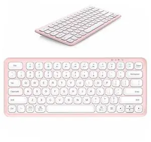PopBloom Pebble Keys K380s, Multi-Device Bluetooth Wireless Keyboard with Customizable Shortcuts, Slim and Portable, Easy-Switch for Windows, macOS, iPadOS, Android, Chrome OS - Tonal Rose