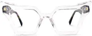 Zeelool Vintage Cat Eye Glasses Frame for Women with Non-prescription Clear Lens Jeralys ZJGA555269-01 Crystal