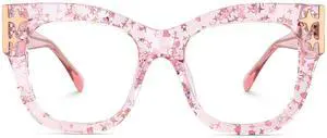 Zeelool Oversized Square Blue Light Glasses for Women ZJGA151789-07 Pink