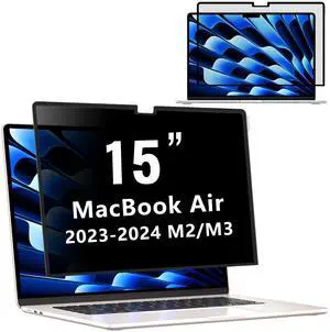 ZOEGAA MacBook Air 15 inch Privacy Screen (2023-2025), Privacy Screen MacBook Air 15 inch for M2, M3, M4, Pro, Max Chip, Removable 15.3 inch Laptop Anti-Spy Filter Anti-Glare Blue Ray Reduction