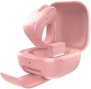 ByteWave Bluetooth Ring Mouse with USB Receiver, touchpad Control & Rechargeable case. Works with PC, Laptop, Tablet & Mobile. Compact, Wearable Design for Scrolling, clicking & Navigating (Pink)