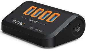 USB Hub 3.0[5Gbps Stable Transfer], iDsonix 4 Ports USB Hub 1.6ft Type A&C 2 Connectors, USB Splitter Extra USB Ports for Laptops,Surface,Xbox,iMac,MacBook,PS5/PS4,Flash Drive,Keyborad,Mouse,Printer